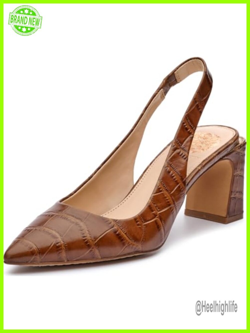 Vince Camuto Hamden Slingback Pump Pointed Toe Block Heel